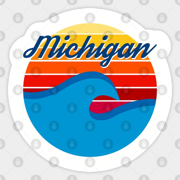 Michigan Sunset Sticker by Megan Noble